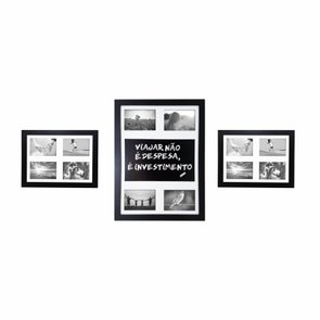 Kit Trio de Quadros Painéis de Parede para 12 fotos 10x15cm e Blackboard Kit Trio de Quadros Painéis de Parede para 12 fotos 10x15cm e Blackboard