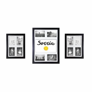 Kit Trio de Quadros Painéis de Parede para 12 Fotos 10x15cm - Sorria Kit Trio de Quadros Painéis de Parede para 12 Fotos 10x15cm - Sorria