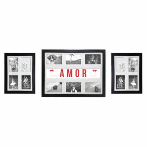 Kit Trio de Quadros Painéis de Parede para 14 fotos 10x15cm - Amor Kit Trio de Quadros Painéis de Parede para 14 fotos 10x15cm - Amor