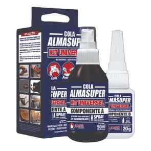 Kit Universal Almasuper Cola Preenche e Solda - Cola Instantânea Gel Mais Ativador