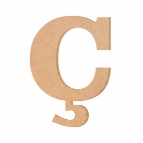 Letra Decorativa Ç em Mdf Cru 6mm Letra Decorativa Ç em Mdf Cru 6mm