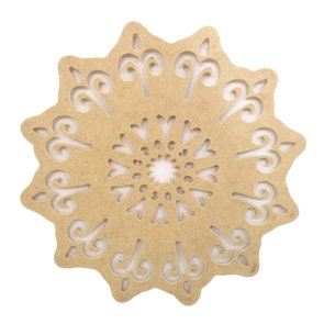 Mandala Vazada em MDF Cru 3mm Flor e Arabescos - cnc13 Mandala Vazada em MDF Cru 3mm Flor e Arabescos - cnc13