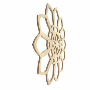 Mandala Vazada em MDF Cru 3mm Flor e Arabescos - cnc4 Mandala Vazada em MDF Cru 3mm Flor e Arabescos - cnc4