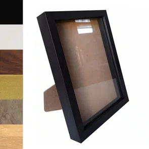 Moldura Caixa Alta com Vidro para Quadros Quilling e Scrapbook Mais Fundo em MDF com Suporte - Revestida - 1,5x3 Moldura Caixa Alta com Vidro para Quadros Quilling e Scrapbook Mais Fundo em MDF com Suporte - Revestida - 1,5x3