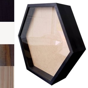 Moldura Caixa Alta Hexagonal com Vidro para Quadros Quilling e Scrapbook - 1,5x6,5 Moldura Caixa Alta Hexagonal com Vidro para Quadros Quilling e Scrapbook - 1,5x6,5