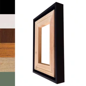 Moldura Canaleta Flutuante Lisa Revestida Com Chassi De Madeira Pinus Para Telas Decorativas - 2x2,8