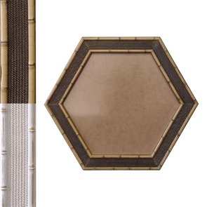 Moldura com Gravação de Bambu Hexagonal para Quadros com Fundo em MDF e PVC Antirreflexo - 4,5x1,5 Moldura com Gravação de Bambu Hexagonal para Quadros com Fundo em MDF e PVC Antirreflexo - 4,5x1,5