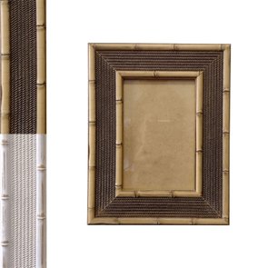 Moldura com Gravação de Bambu para Quadros e Fotos com Fundo MDF e PS Cristal Transparente - 4,5x1,5 Moldura com Gravação de Bambu para Quadros e Fotos com Fundo MDF e PS Cristal Transparente - 4,5x1,5