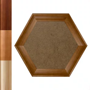 Moldura Côncava Envernizada Hexagonal para Quadros e Fotos com Fundo Mdf - 4,4x1,9