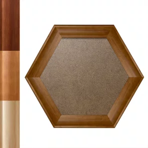 Moldura Côncava Envernizada Hexagonal para Quadros e Fotos com Fundo Mdf e Frente em PVC Antirreflexo - 4,4x1,9