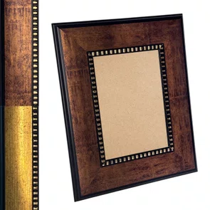 Moldura Pátina Escovada Com Bead & Reel Para Quadros e Fotos com Fundo Mdf - 6,8,1,6