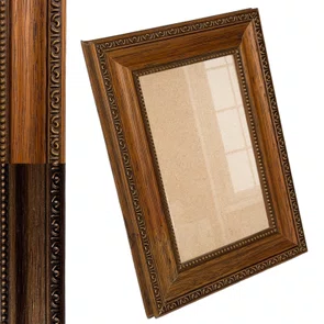 Moldura de Madeira Clássica com Detalhes Gravados para Quadros e Fotos com Fundo Mdf e Frente em Acetato - 3,2x1,5