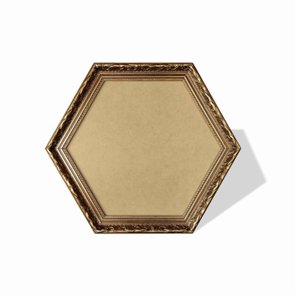 Moldura Dourada Hexagonal com Gravação para Quadros com Fundo em MDF - 4x2,5 Moldura Dourada Hexagonal com Gravação para Quadros com Fundo em MDF - 4x2,5