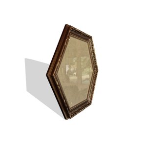 Moldura Dourada Hexagonal com Gravação para Quadros com Fundo em MDF e Vidro - 4x2,5 Moldura Dourada Hexagonal com Gravação para Quadros com Fundo em MDF e Vidro - 4x2,5