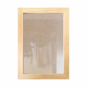 Moldura em Madeira de Pinus Natural para Quadros Decorativos com Fundo MDF e PS Cristal Transparente - 3x1,5 Moldura em Madeira de Pinus Natural para Quadros Decorativos com Fundo MDF e PS Cristal Transparente - 3x1,5