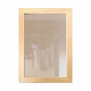 Porta Retrato com Moldura de Pinus Natural e Vidro Mais Fundo com Suporte -  2x1 - Kiaga