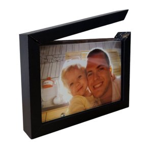 Moldura Expositora Porta Retrato de Parede Caixa Alta Revestida para Fotos - 1,5x3 Moldura Expositora Porta Retrato de Parede Caixa Alta Revestida para Fotos - 1,5x3