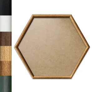Moldura Hexagonal Abaulada Lisa Revestida para Quadros com Fundo MDF E Frente Em PVC Antirreflexo - 2x3
