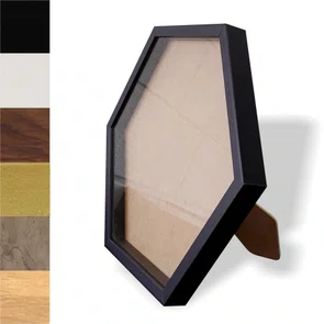 Moldura Hexagonal Caixa Alta com Vidro para Quadros Quilling e Scrapbook Mais Fundo em Mdf com Suporte - Revestida - 1,5x3 Moldura Hexagonal Caixa Alta com Vidro para Quadros Quilling e Scrapbook Mais Fundo em Mdf com Suporte - Revestida - 1,5x3