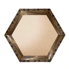 Moldura Hexagonal Chanfrada com Relevo de Bambu em Madeira Pinus para Quadros e Fotos com Fundo Mdf e Frente em PVC Antirreflexo -  5,4x2,1 Moldura Hexagonal Chanfrada com Relevo de Bambu em Madeira Pinus para Quadros e Fotos com Fundo Mdf e Frente em PVC Antirreflexo -  5,4x2,1