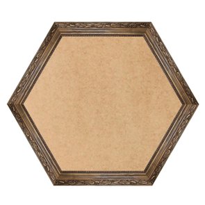 Moldura Hexagonal Com Gravação De Folhagens Com Fundo MDF - 4,5x2 Moldura Hexagonal Com Gravação De Folhagens Com Fundo MDF - 4,5x2