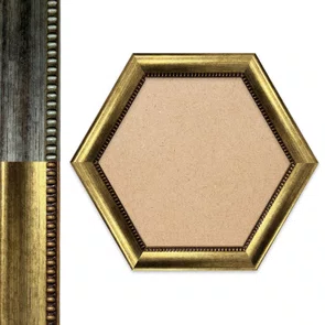 Moldura Hexagonal Com Moldura Chanfrada Com Padrão Oval Gravado Em Relevo E Efeito Aço Metal Escovado Com Fundo MDF - 4,6x2,1 Moldura Hexagonal Com Moldura Chanfrada Com Padrão Oval Gravado Em Relevo E Efeito Aço Metal Escovado Com Fundo MDF - 4,6x2,1