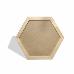 Moldura Hexagonal de Pinus Natural para Quadros com Fundo MDF - 3x1,5 Moldura Hexagonal de Pinus Natural para Quadros com Fundo MDF - 3x1,5