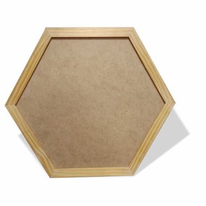 Moldura Hexagonal de Pinus Natural para Quadros com Fundo MDF - 2x1 Moldura Hexagonal de Pinus Natural para Quadros com Fundo MDF - 2x1