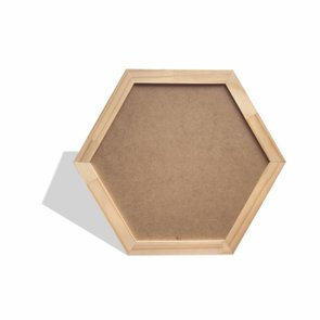 Moldura Hexagonal de Pinus Natural para Quadros com Fundo MDF e PVC Antirreflexo - 3x1,5 Moldura Hexagonal de Pinus Natural para Quadros com Fundo MDF e PVC Antirreflexo - 3x1,5
