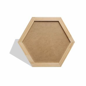 Moldura Hexagonal de Pinus Natural para Quadros com Fundo MDF e Vidro - 3x1,5 Moldura Hexagonal de Pinus Natural para Quadros com Fundo MDF e Vidro - 3x1,5