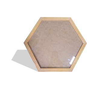 Moldura Hexagonal de Pinus Natural para Quadros com Fundo MDF e Vidro - 2x1 Moldura Hexagonal de Pinus Natural para Quadros com Fundo MDF e Vidro - 2x1