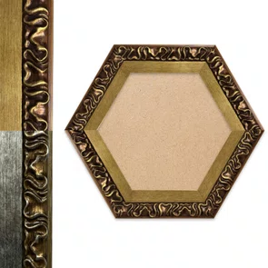 Moldura Hexagonal Efeito Escovado Fino e Gravação de Curvas Fluidas para Quadros e Fotos com Fundo Mdf - 7,1x2,8 Moldura Hexagonal Efeito Escovado Fino e Gravação de Curvas Fluidas para Quadros e Fotos com Fundo Mdf - 7,1x2,8