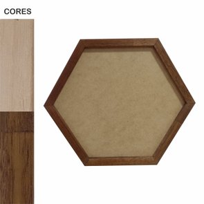 Moldura Hexagonal em Madeira Eucalipto para Quadros com Fundo MDF - 2x3 Moldura Hexagonal em Madeira Eucalipto para Quadros com Fundo MDF - 2x3