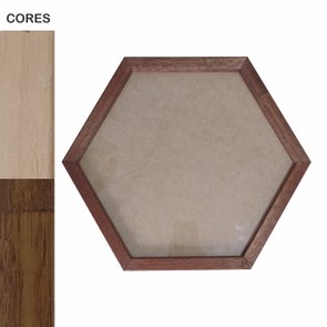 Moldura Hexagonal em Madeira Eucalipto para Quadros com Fundo MDF e Vidro - 2x3 Moldura Hexagonal em Madeira Eucalipto para Quadros com Fundo MDF e Vidro - 2x3