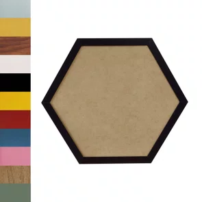 Moldura Hexagonal Lisa para Quadros Revestida com Fundo MDF - 2x1