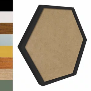 Moldura Hexagonal Lisa Revestida para Quadros com Fundo Mdf - 2x2