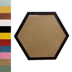 Moldura Hexagonal Lisa Revestida para Quadros com Fundo MDF e Vidro - 2x1