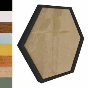 Moldura Hexagonal Lisa Revestida para Quadros com Fundo Mdf e Vidro - 2x2