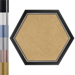 Moldura Hexagonal Micro Metalizada para Quadros com Fundo em MDF - 3,4x2,1 Moldura Hexagonal Micro Metalizada para Quadros com Fundo em MDF - 3,4x2,1
