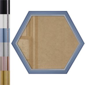 Moldura Hexagonal Micro Metalizada para Quadros com Fundo em MDF e Vidro - 3,4x2,1 Moldura Hexagonal Micro Metalizada para Quadros com Fundo em MDF e Vidro - 3,4x2,1