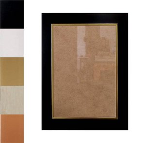 Moldura Laqueada Gesso com Filete Dourado para Quadros e Fotos com Fundo MDF e Vidro - 3x1,5 Moldura Laqueada Gesso com Filete Dourado para Quadros e Fotos com Fundo MDF e Vidro - 3x1,5