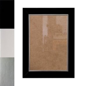 Moldura Laqueada Gesso com Filete Prata para Quadros e Fotos com Fundo MDF e Vidro - 3x1,5 Moldura Laqueada Gesso com Filete Prata para Quadros e Fotos com Fundo MDF e Vidro - 3x1,5