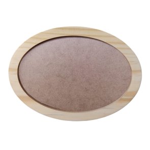 Moldura Oval em Madeira de Pinus Natural para Quadros Decorativos com Fundo MDF e PVC Antirreflexo Moldura Oval em Madeira de Pinus Natural para Quadros Decorativos com Fundo MDF e PVC Antirreflexo