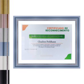 Moldura para Diplomas ou Certificados com Vidro Duplo Efeito Flutuante Micro Metalizada - 3,4x2,1 Moldura para Diplomas ou Certificados com Vidro Duplo Efeito Flutuante Micro Metalizada - 3,4x2,1