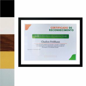 Moldura para Diplomas ou Certificados com Vidro Duplo Efeito Flutuante Revestida Lisa - 2x1 Moldura para Diplomas ou Certificados com Vidro Duplo Efeito Flutuante Revestida Lisa - 2x1