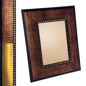 Moldura Pátina Escovada com Bead & Reel para Quadros e Fotos com Fundo Mdf e Frente em PVC Antirreflexo - 6,8x1,6