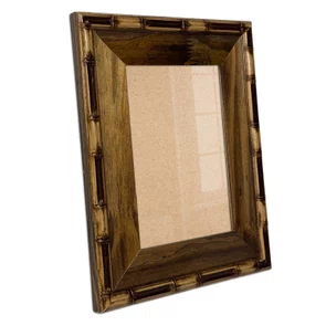 Moldura Personalizada Chanfrada com Relevo de Bambu em Madeira Pinus para Quadros e Fotos com Fundo Mdf e Frente em Vidro -  5,4x2,1 Moldura Personalizada Chanfrada com Relevo de Bambu em Madeira Pinus para Quadros e Fotos com Fundo Mdf e Frente em Vidro -  5,4x2,1