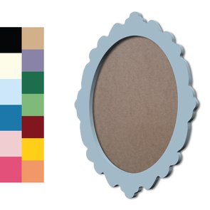 Moldura Provençal Colorida Oval em MDF 6mm Para Quadros Decorativos Com Fundo MDF Moldura Provençal Colorida Oval em MDF 6mm Para Quadros Decorativos Com Fundo MDF