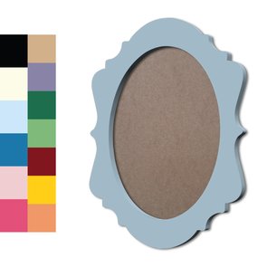 Moldura Provençal Colorida Oval em MDF 6mm Para Quadros Decorativos Com Fundo MDF Moldura Provençal Colorida Oval em MDF 6mm Para Quadros Decorativos Com Fundo MDF
