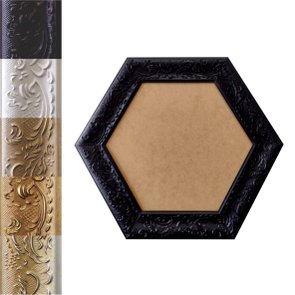 Moldura Provençal com Gravação Hexagonal para Quadros com Fundo em MDF e PVC Antirreflexo - 6x1,5 Moldura Provençal com Gravação Hexagonal para Quadros com Fundo em MDF e PVC Antirreflexo - 6x1,5